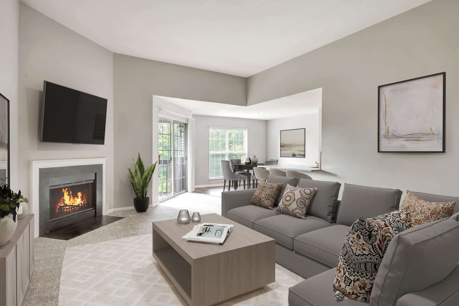 The spacious open-concept floor plans at our apartments & townhomes in Dublin, OH.